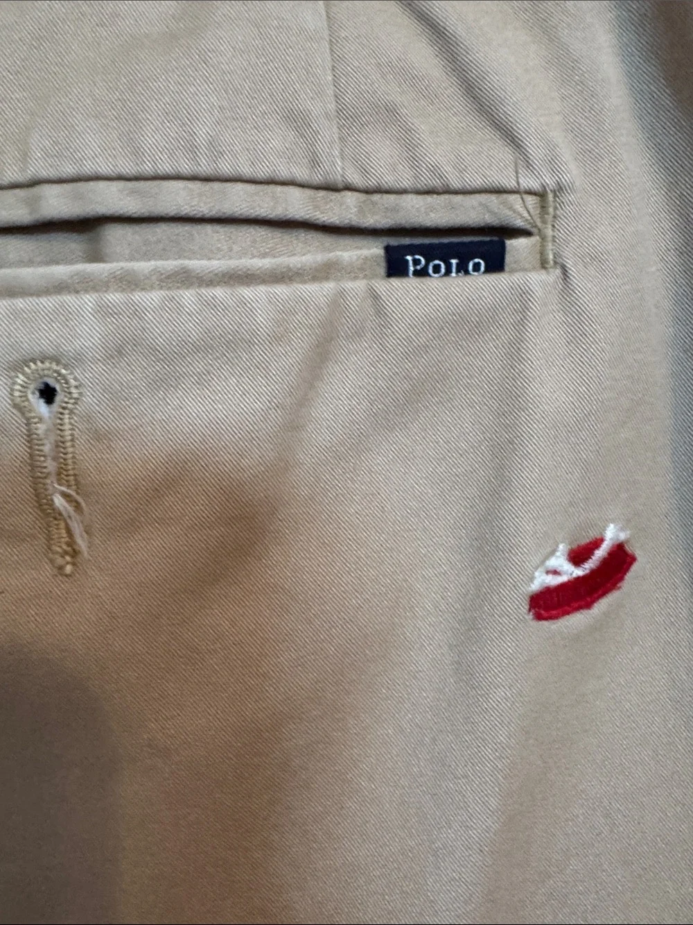 Polo by Ralph Lauren Tan Embroidered Dog Chino Shorts